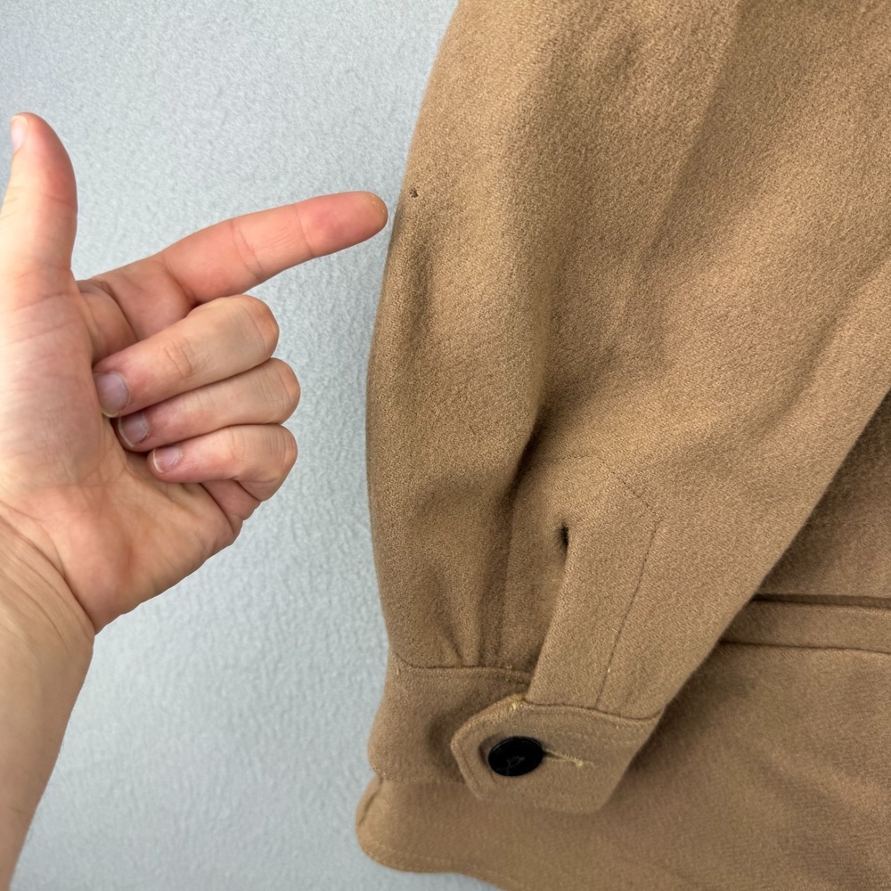 Vintage Pendleton Jacket Mens Medium Beige Wool Mackinaw Coat 70s Made in USA - Picture 6 of 16
